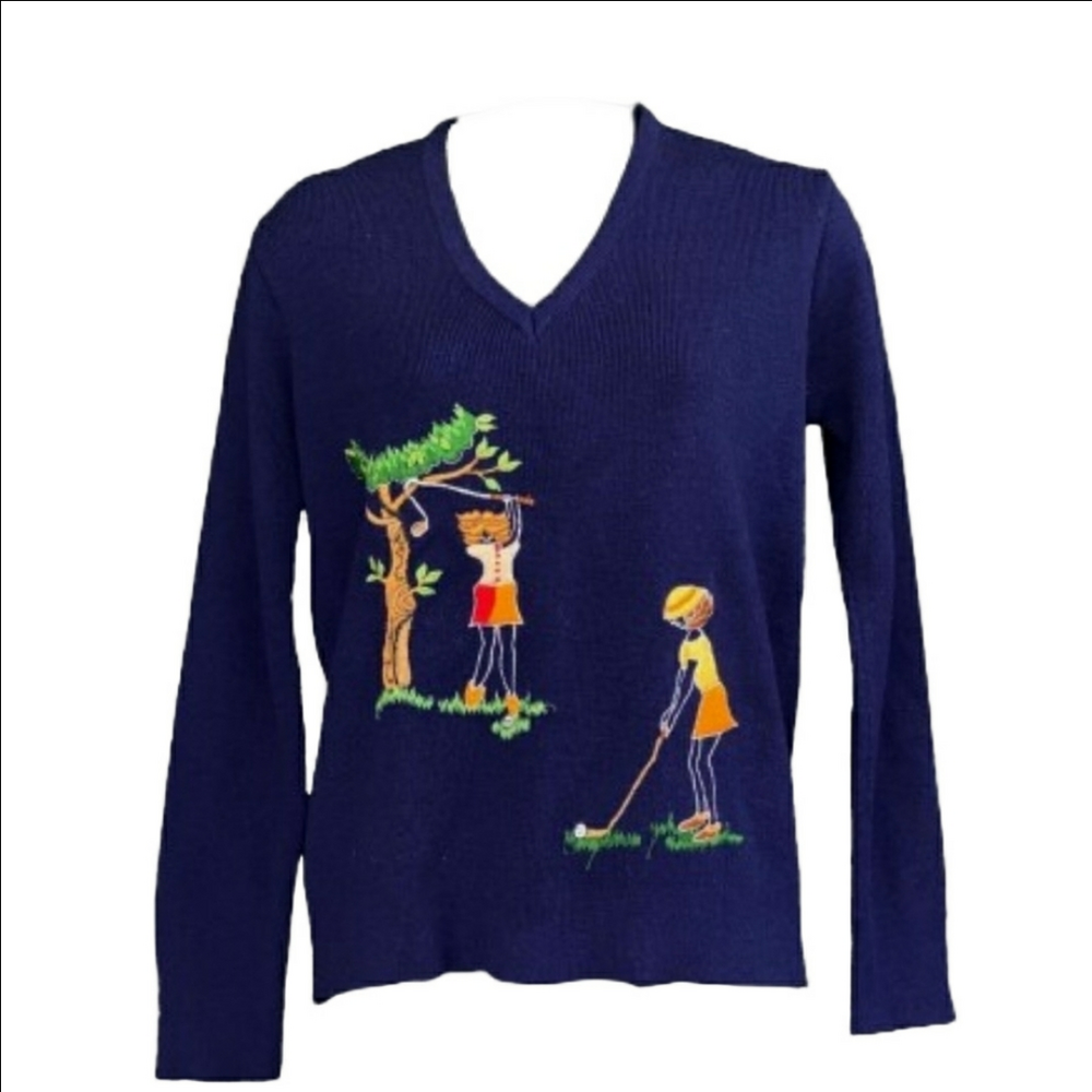 Vintage Golfcore Grandpa Core Golf Sweater Andreno Argenti Novelty XL